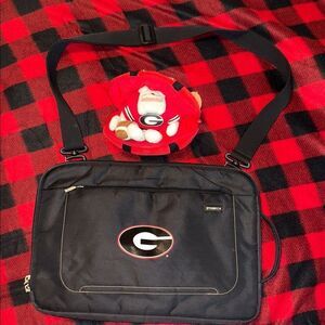 Georgia Bulldogs Black Messenger Bag